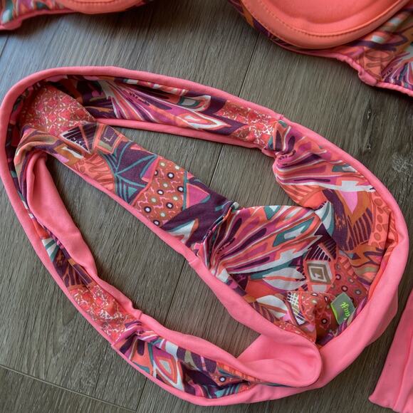 Anthropologie Maaji Bikini Swim Top Sz S Bottom Sz L Multi Funky Print Graphics - Picture 3 of 9